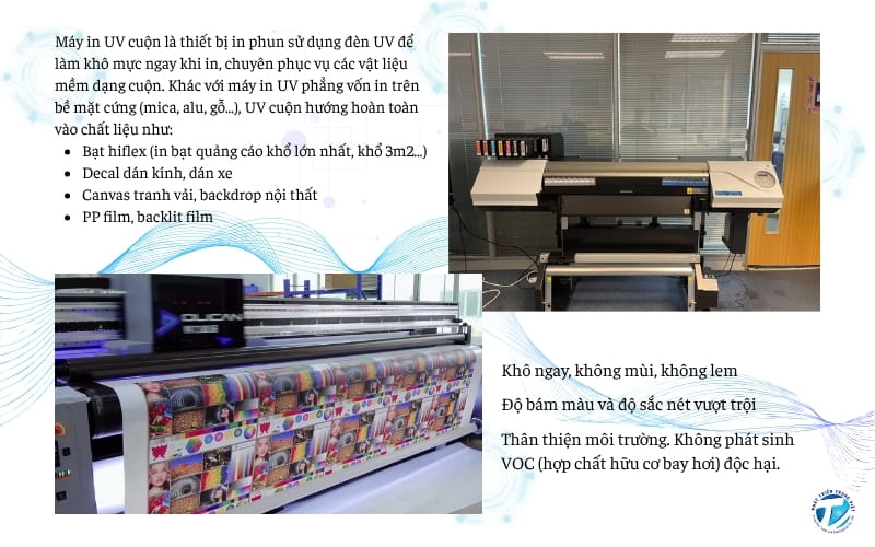 Máy in UV cuộn là gì? Cấu tạo của máy in UV cuộn